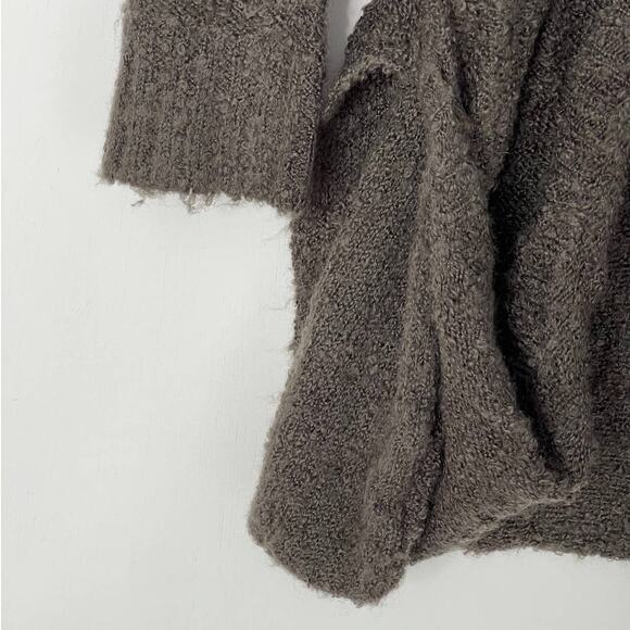 Umgee Gray Oversized Relax Fit Textured Knit Open Cardigan Women's Medium - Picture 5 of 10